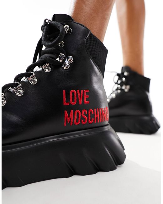 Trek - stivaletti neri di Love Moschino in Black