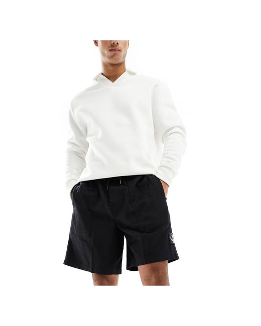 Calvin Klein – leinen-shorts in Black für Herren