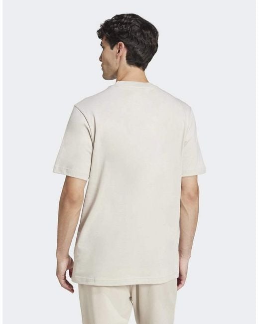 Adidas Originals White Essentials Small Logo Single Jersey Tee for men