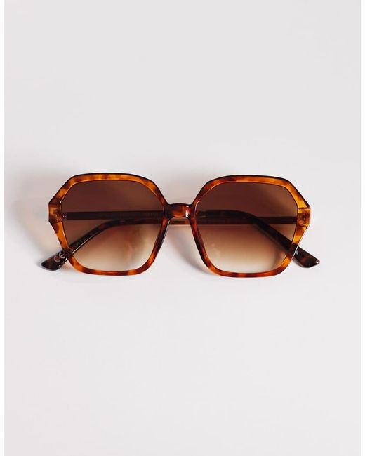 New Look Brown Oversized Square Sunglasses