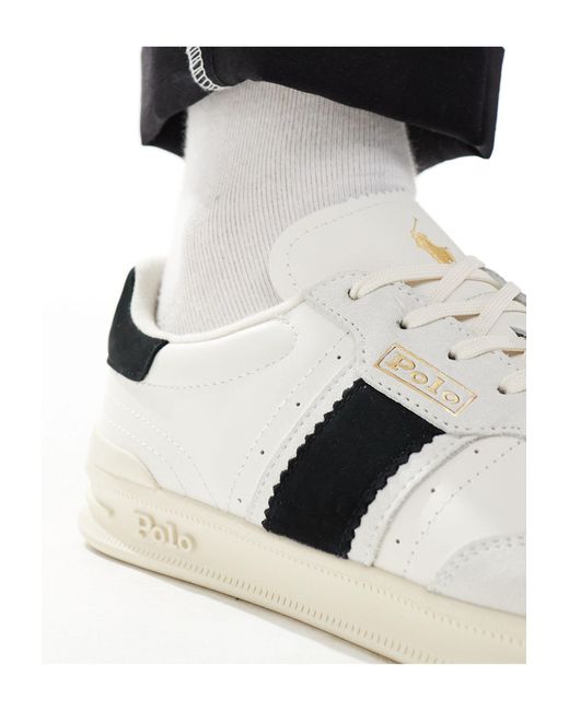 Polo Ralph Lauren – heritage aera – sneaker aus leder in Black für Herren