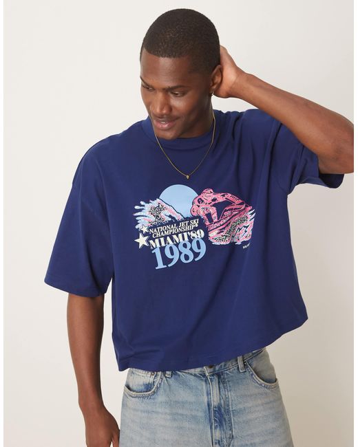 ASOS – oversize-t-shirt in Blue für Herren