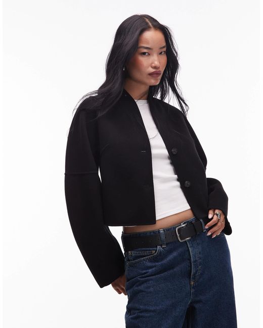 & Other Stories Wool Mock Neck Jacket in Blue | Lyst