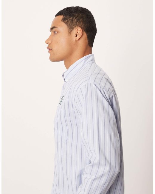 Abercrombie & Fitch Blue Long Sleeve Preppy Chest Graphic Shirt for men