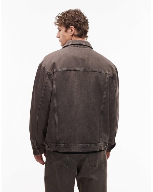 ASOS Brown Co-Ord Denim Jacket for men