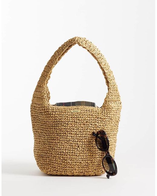 Barbour Metallic Soft Woven Mini Tote Bag