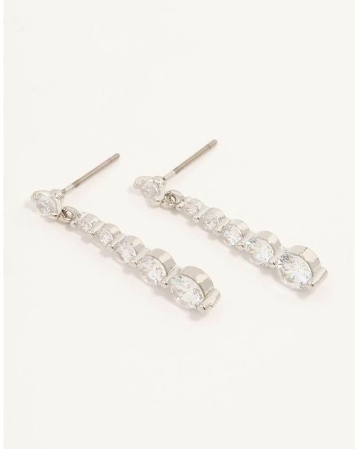 Orecchini Pendenti Argentati Con Pietre Di Dimensioni Crescenti di Lovisa in Natural
