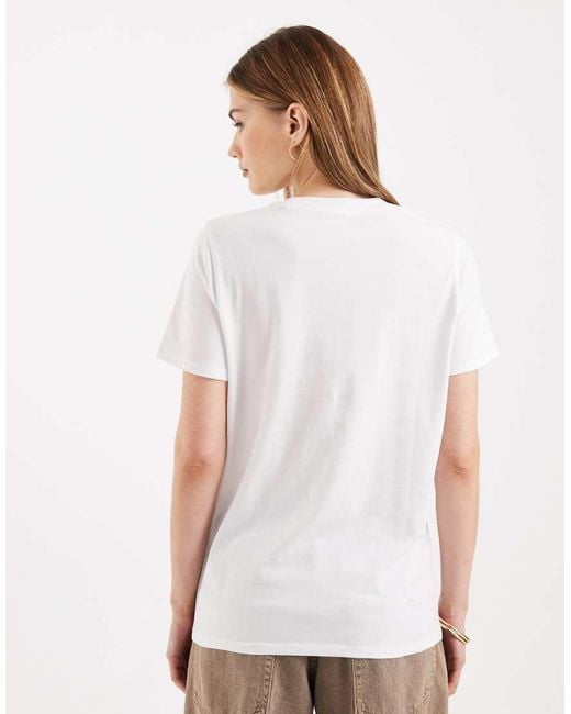 New Look White Printed Girlfriend Tee