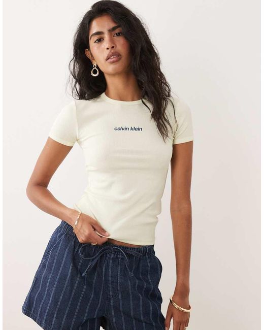 Calvin Klein Brown Classic Fit T-Shirt With Embroidered Logo