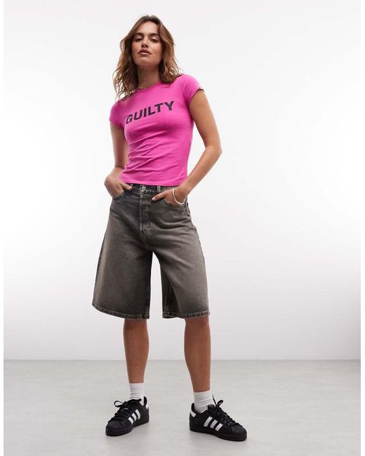 Collusion Pink Guilty Slogan Graphic Baby Tee