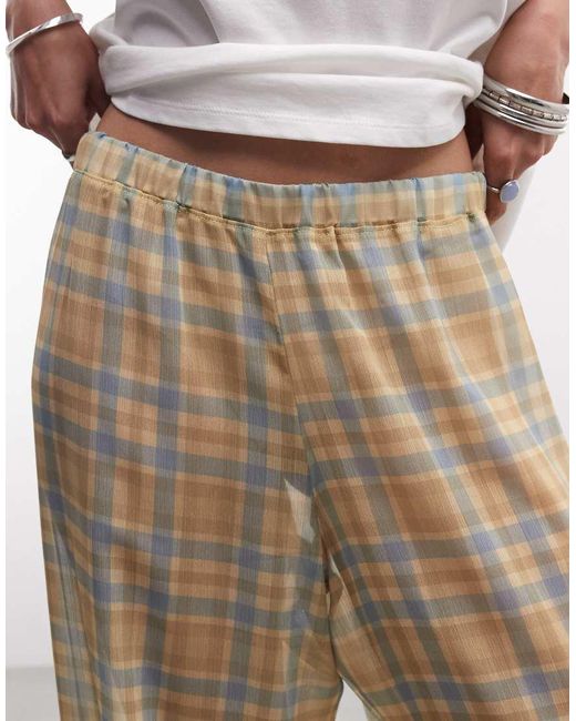 Reclaimed Vintage Natural Sheer Wide Leg Trouser