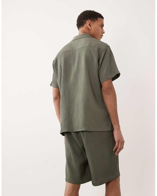 Jack & Jones Green Resort Shirt And Shorts Set for men