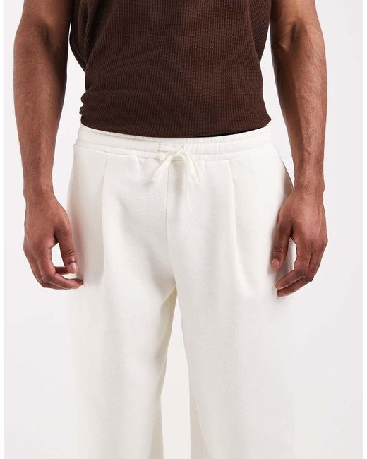 ASOS Natural Wide Leg Pique joggers for men