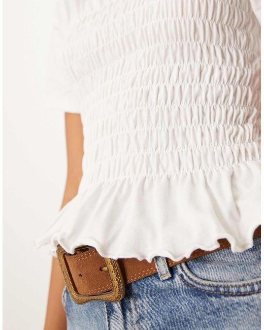 ASOS Blue – figurbetontes t-shirt aus baumwolle