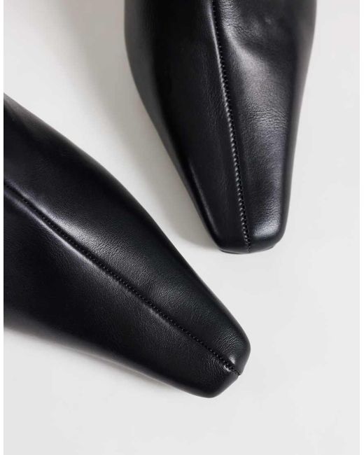 ASOS Black Cedrick Chisel Toe Heeled Knee Boots