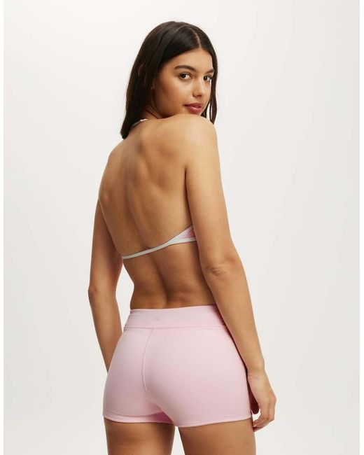 Cotton On Pink Ultra Soft Halter Open Back Crop