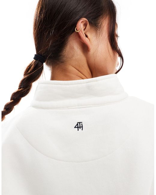 4th & Reckless White – hart – lounge-sweatshirt mit halbem reißverschluss
