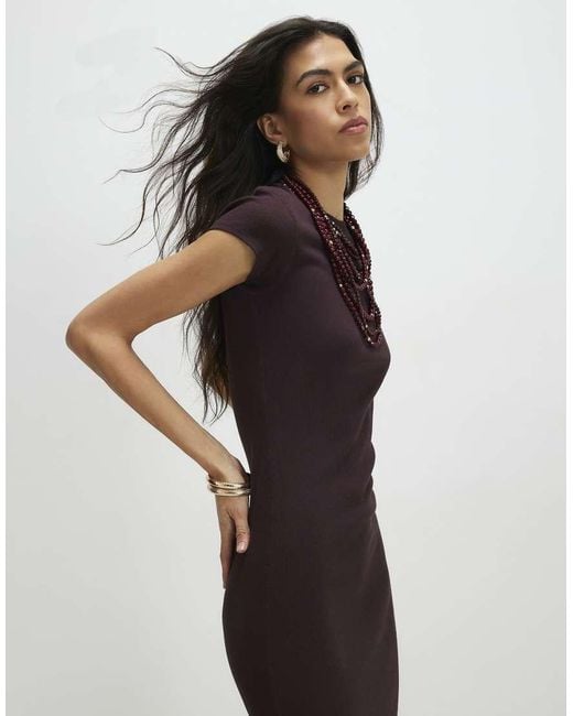 River Island Black Cotton Blend Cap Sleeve Midi Dress