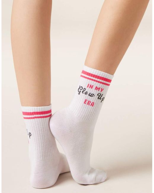 Calzedonia Pink Wellness Text Socks