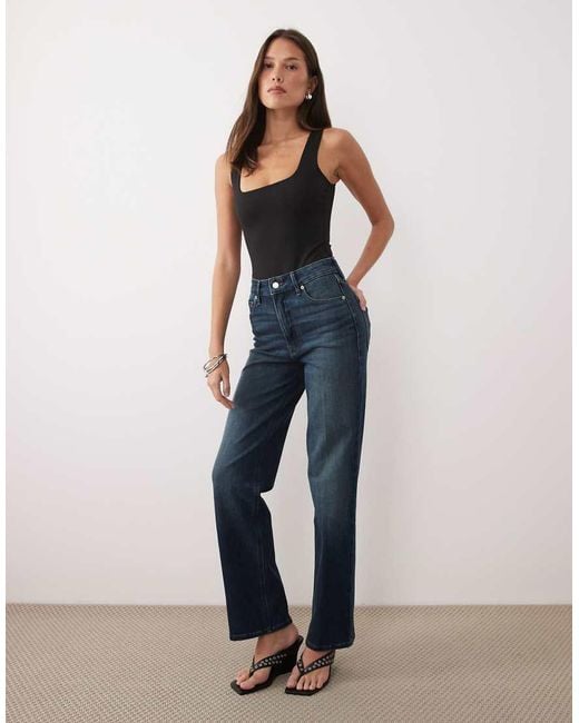 GOOD AMERICAN Blue Sculpting Modern Tank Bodysuit