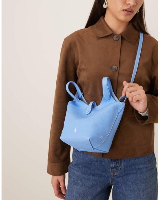 Polo Ralph Lauren Blue Polo Play 100% Leather Bag
