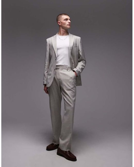 Topman Gray Relaxed Suit Jacket for men