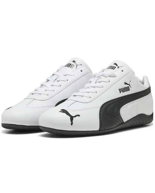 PUMA White Speedcat Leather Sneakers