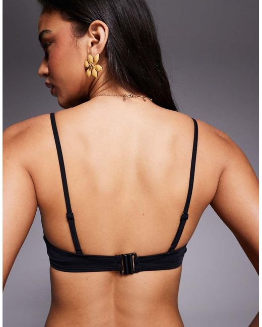 ASOS Blue Maya Seville Soft V Neck Crop Bikini Top