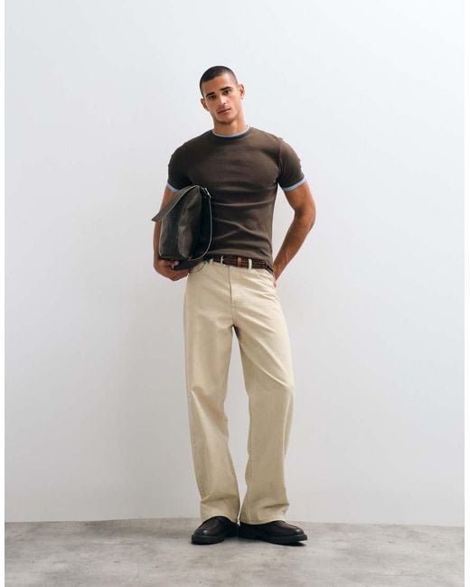 ASOS Black Slim T-shirt With Contrast for men