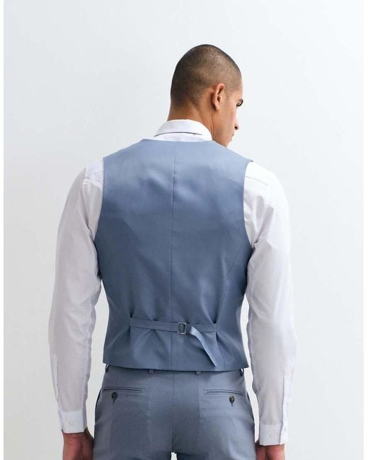ASOS Blue Skinny Suit Waistcoat for men