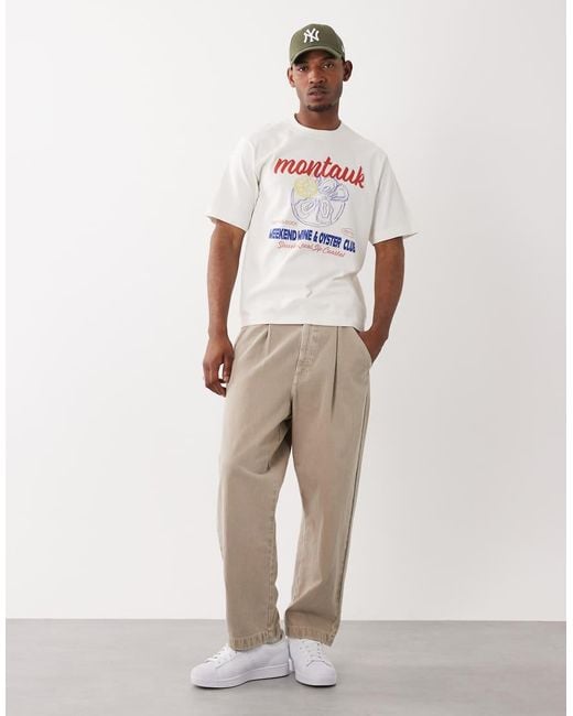 Abercrombie & Fitch White Montauk Graphic T-shirt for men