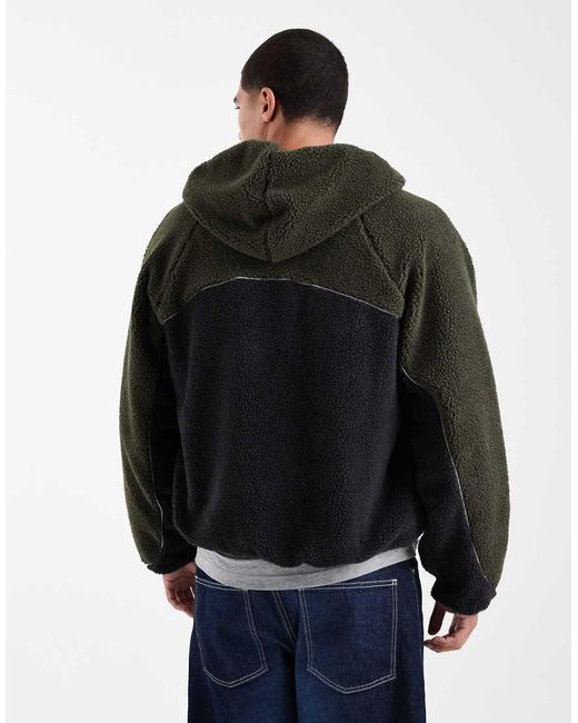 Cotton On Black Hooded Teddy Jacket for men