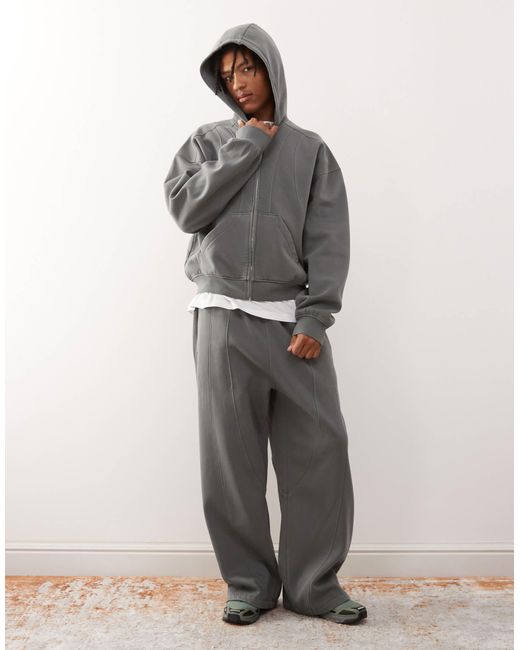 Weekday Co-ord Oversized Zip Through Hoodie With Exposed Seam