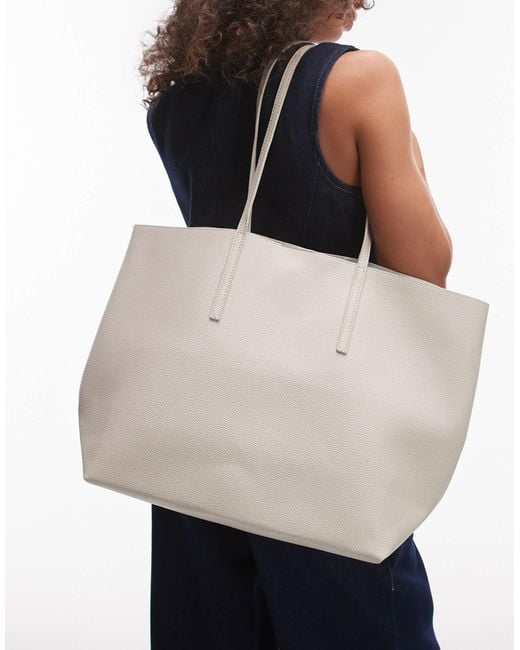 Mango White Large Tote Bag