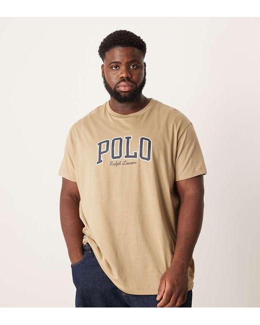 Polo Ralph Lauren Natural Big & Tall Collegiate Script Logo T-Shirt Classic Fit for men