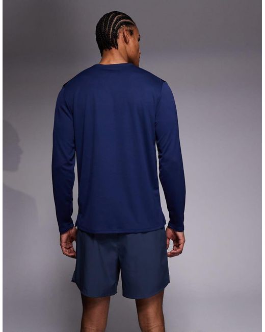 Nike Blue Miler Dri-Fit Long Sleeve Top for men
