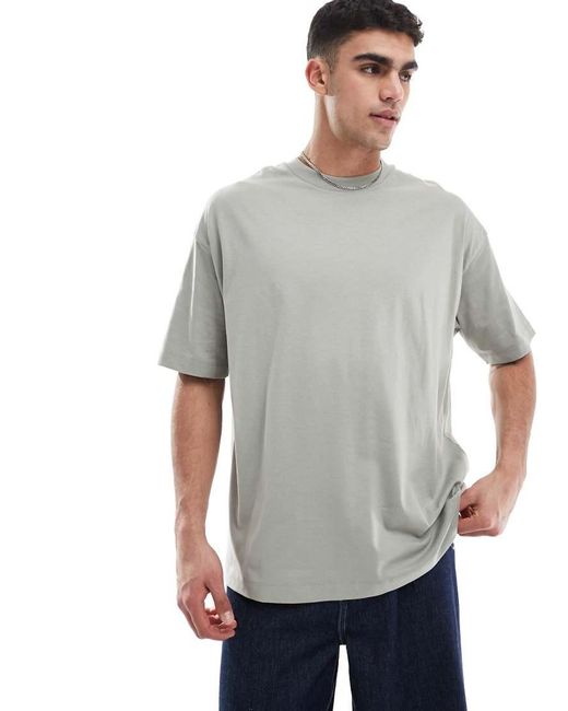 ASOS Basic Oversized T-Shirt in het Gray voor heren