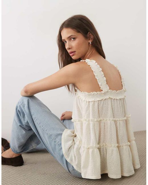 Miss Selfridge Multicolor Ruffle Tiered Babydoll Top