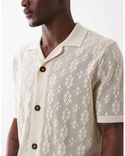 Only & Sons Natural Open Knit Shirt for men