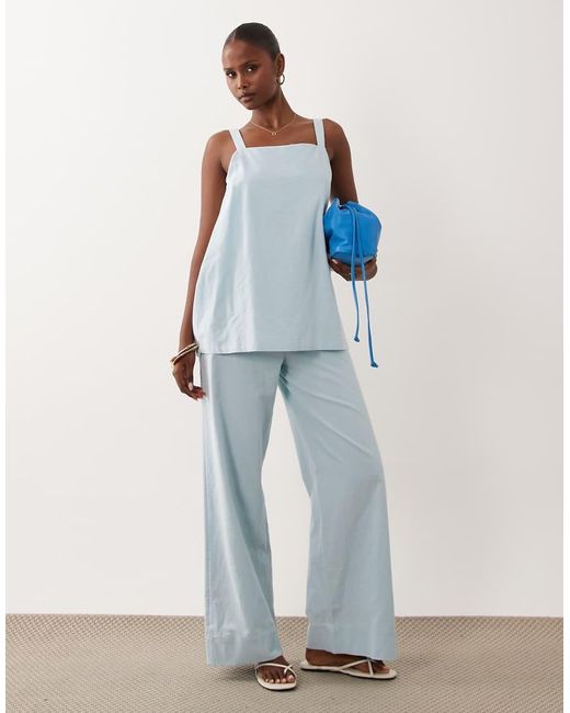 ASOS Blue Double Layer Cami Jumpsuit