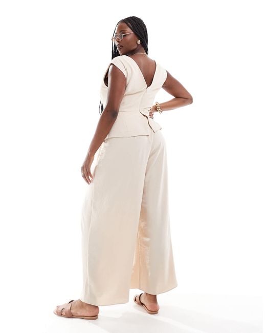 ASOS White Asos design curve – gewickelter westen-jumpsuit
