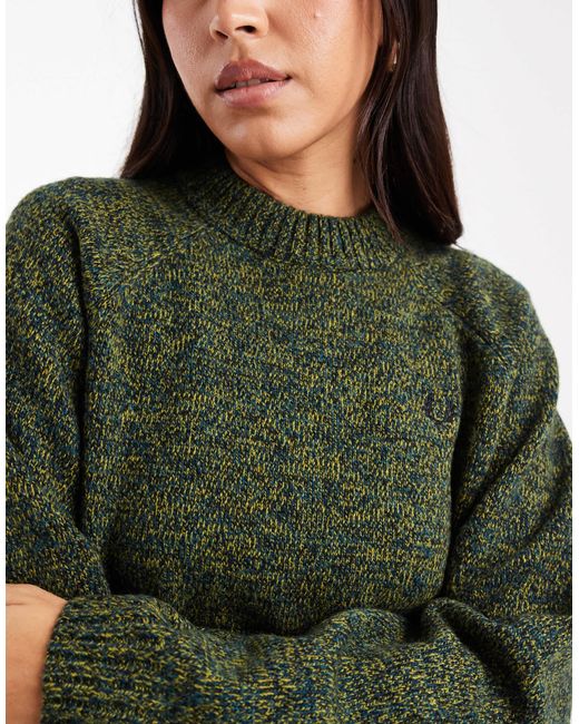 Pull - chiné Fred Perry en coloris Green