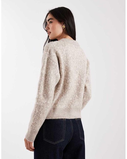 ASOS Natural Knit Cardigan With Gold Buttons
