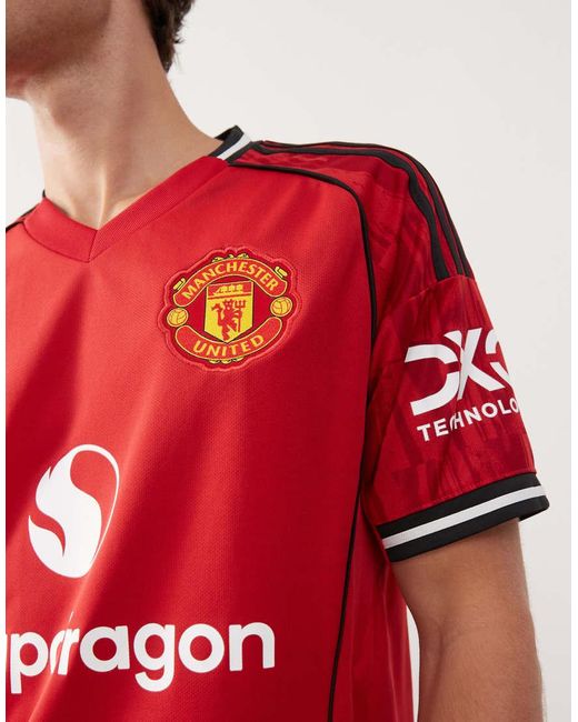 Adidas Originals Red Adidas Football Manchester United 25/26 Home Jersey for men