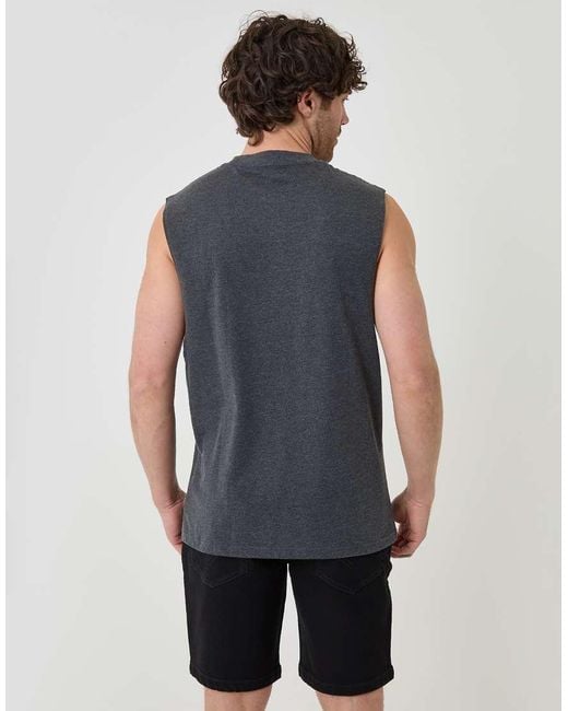 Threadbare Blue Relaxed Fit Cotton Crew Neck Vest for men