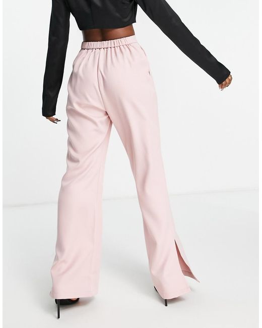 In The Style Pink X Dani Dyer Straight Leg Trouser With Side Splits Co Ord
