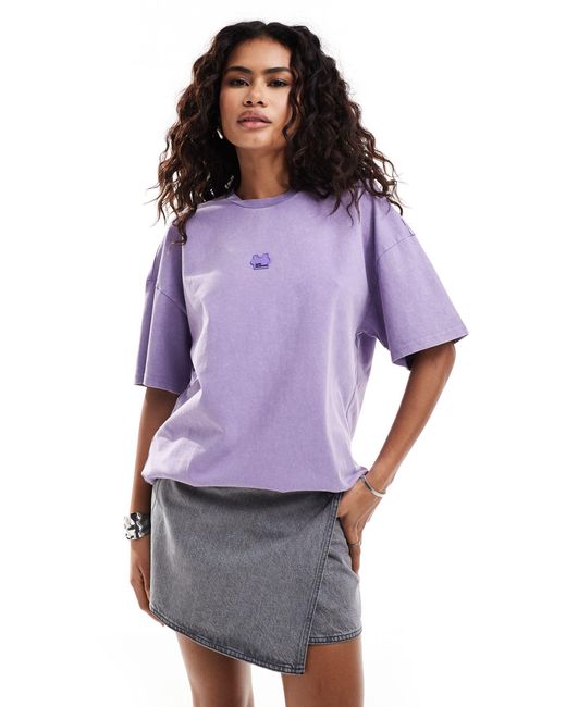 Urban Revivo Purple Washed Oversized T-shirt