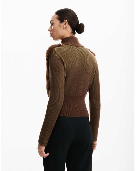 Desigual Gebreid Jack in het Brown
