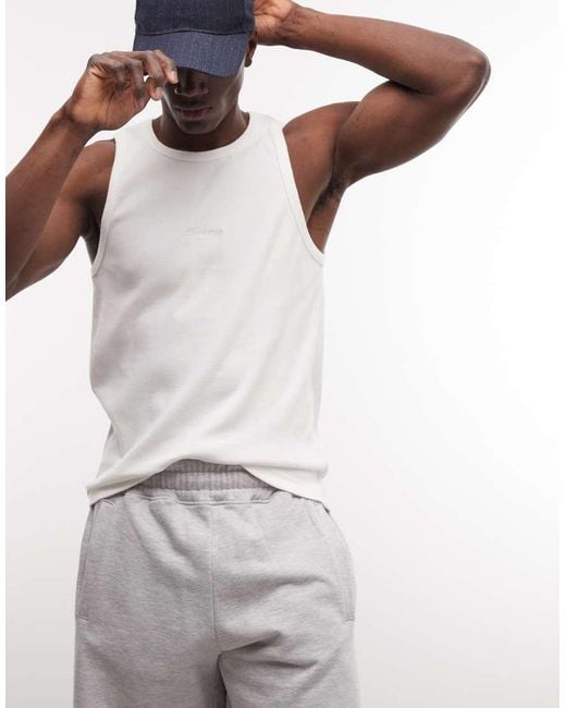 Prohibited White Embrodiery Logo Vest for men
