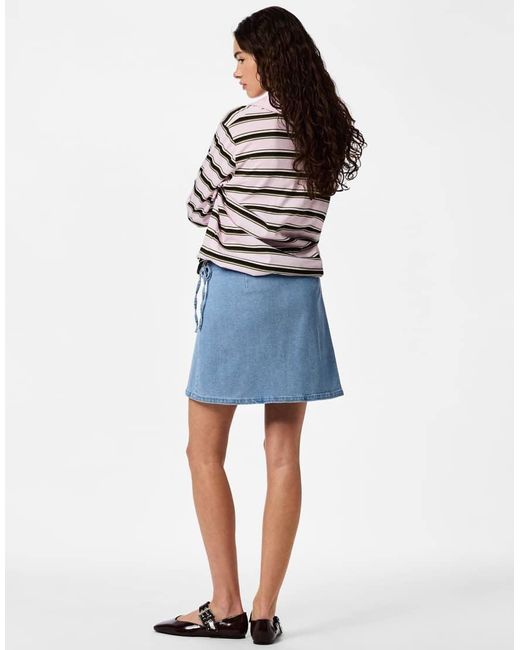 Pieces Blue Mini Skirt